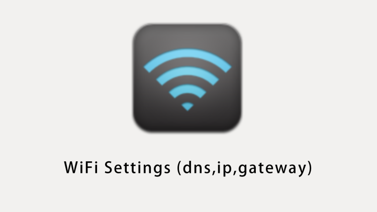 WiFi Settings (dns,ip,gateway)